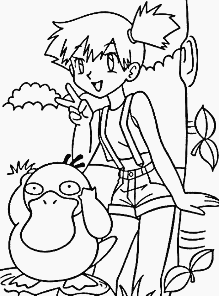 Misty And Psyduck Coloring Pages