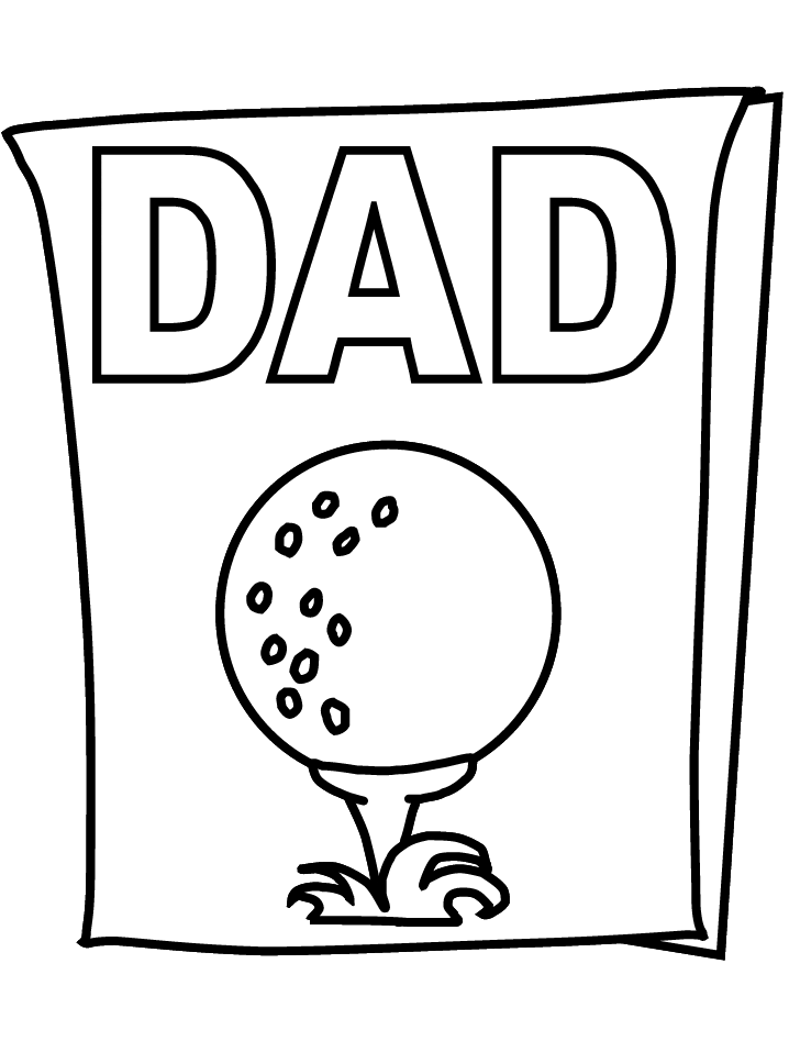 Dad Golf Coloring Page