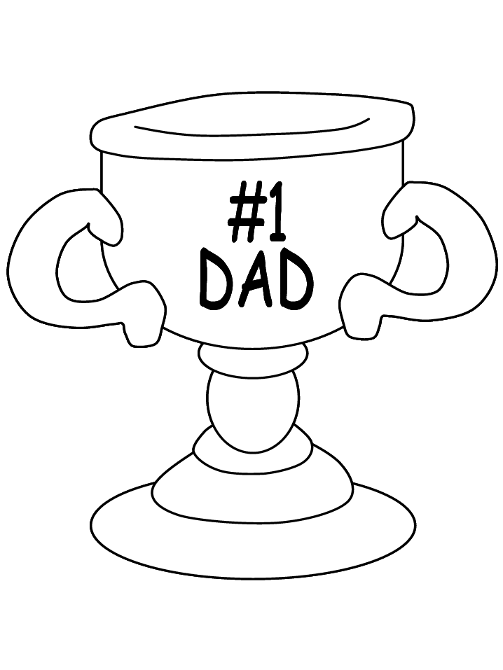 #1 Dad Trophy Coloring Pages