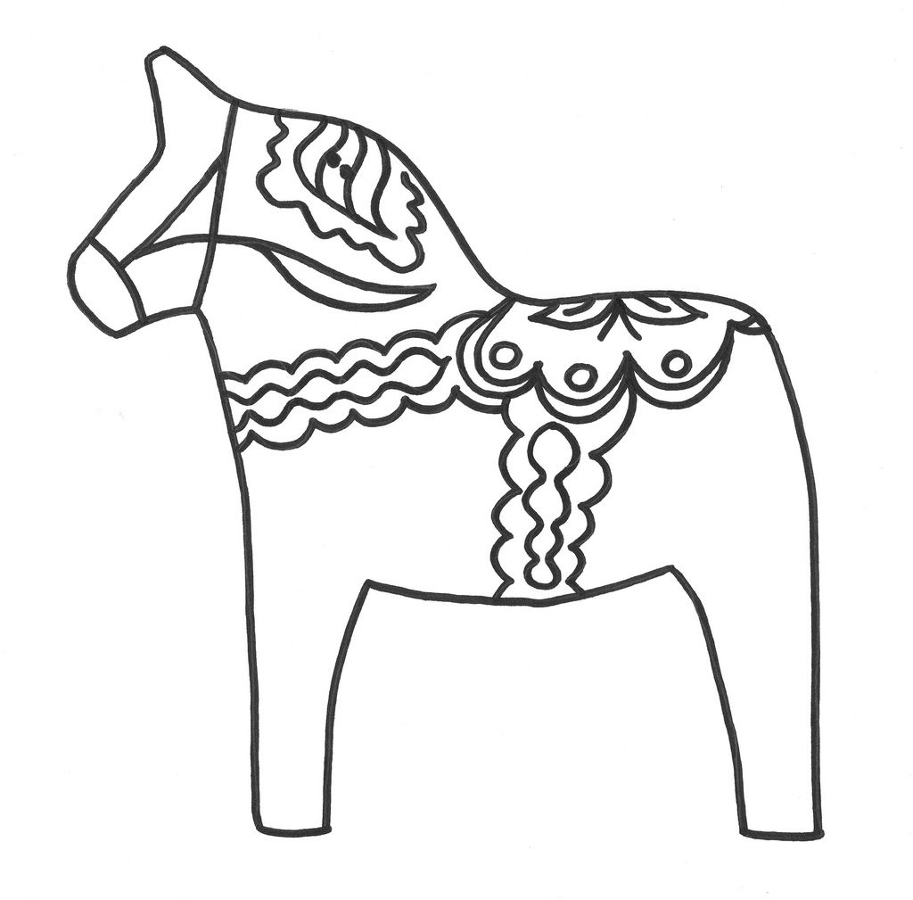 dala horse coloring pages