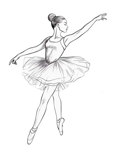 Dancing Ballerina Coloring Pages