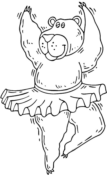 Dancing Bear Coloring Page