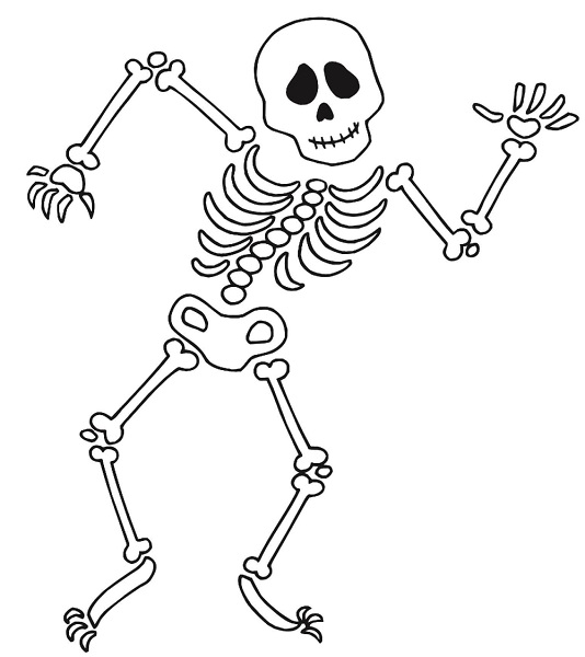 Dancing Skeleton Coloring Page