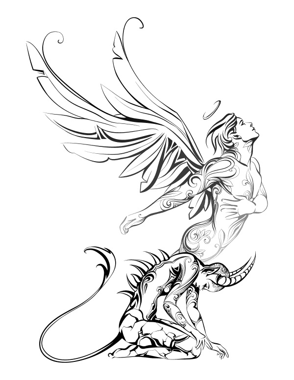 Dark Angel Demon Coloring Pages