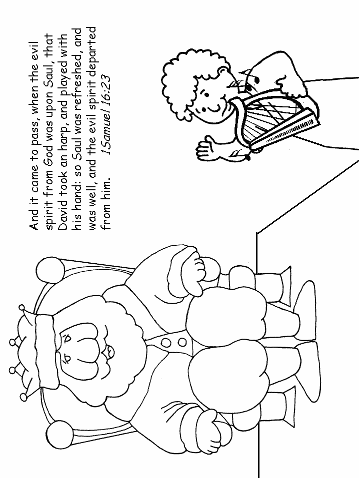 David Bible Coloring Pages For Kids