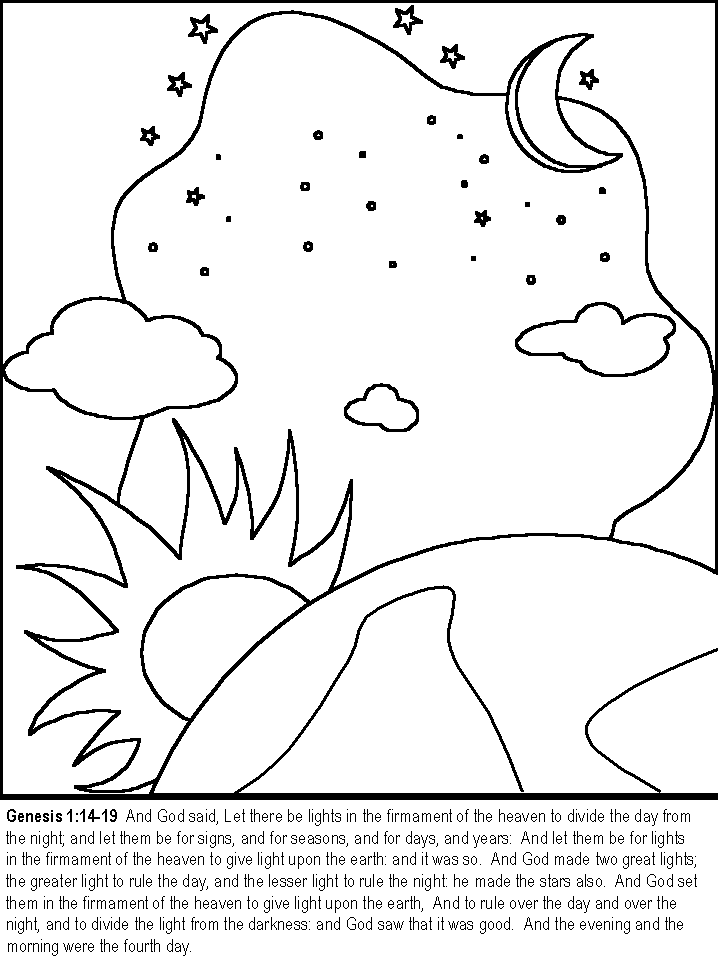Day Bible Coloring Page For Kids