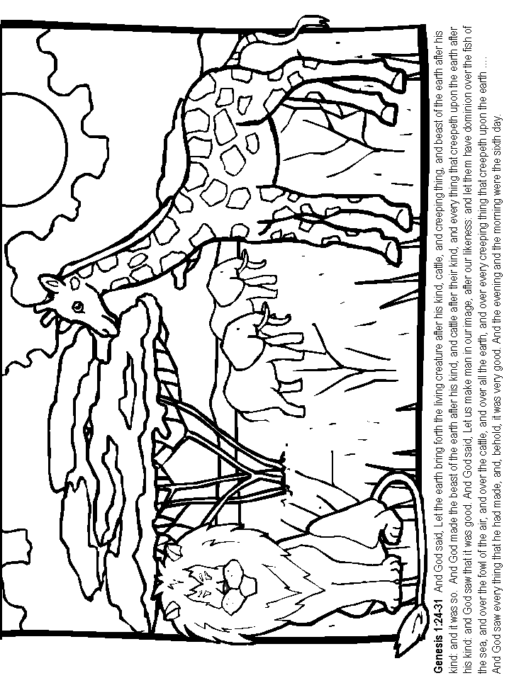 Day Bible Coloring Page Printable