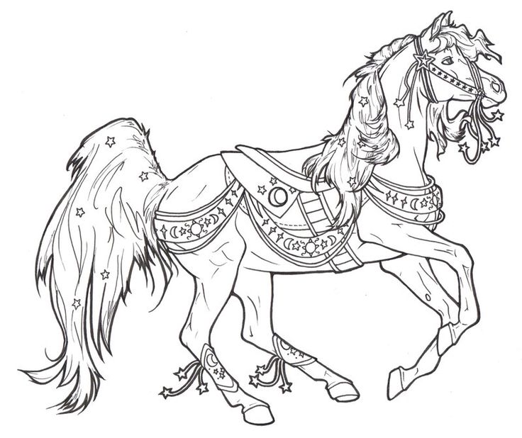 decorated horse coloring pages