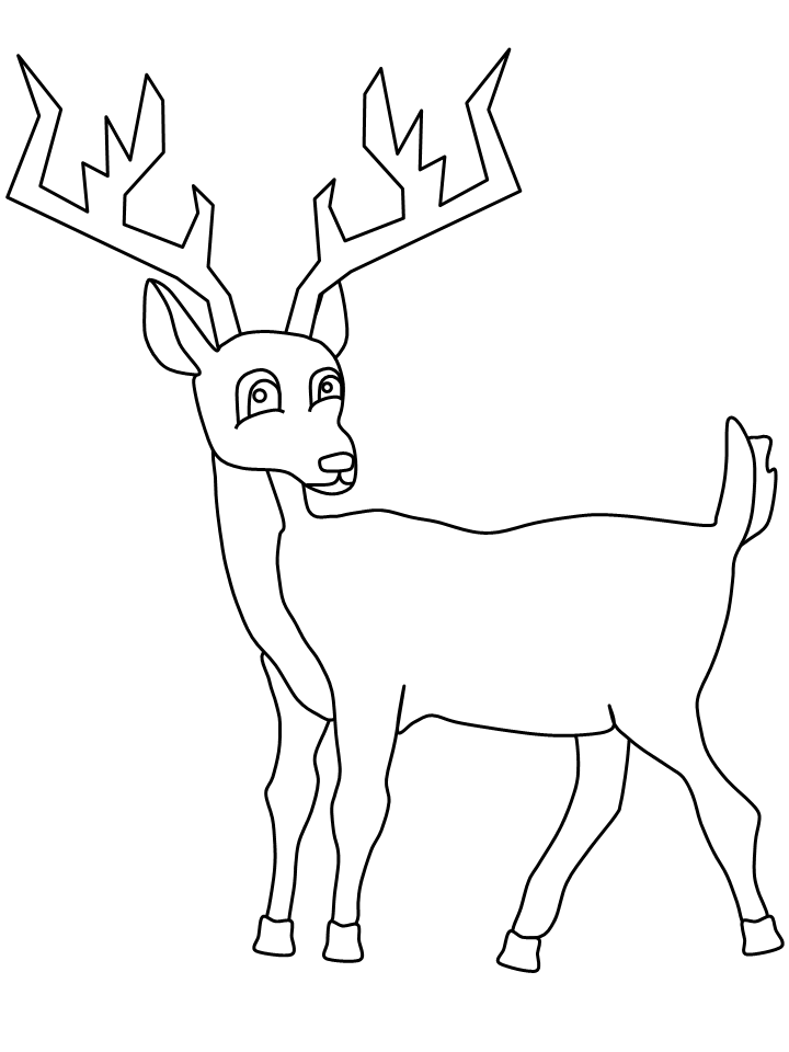 Easy Deer Coloring Pages