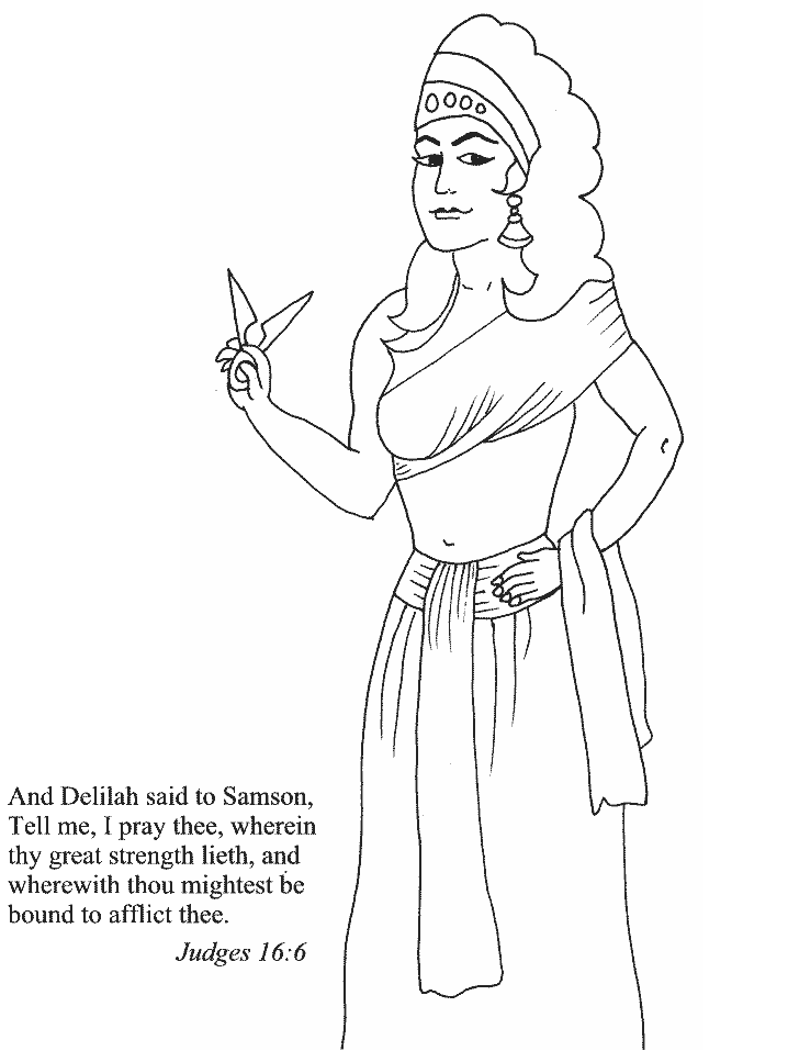 Delilah W Bible Coloring Pages