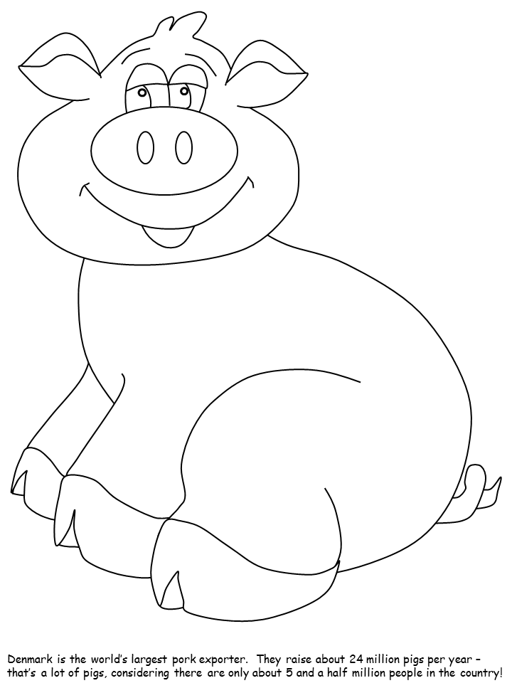 Denmark Denmark Pigs Countries Coloring Pages