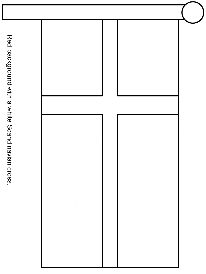 Denmark Flag Coloring Pages