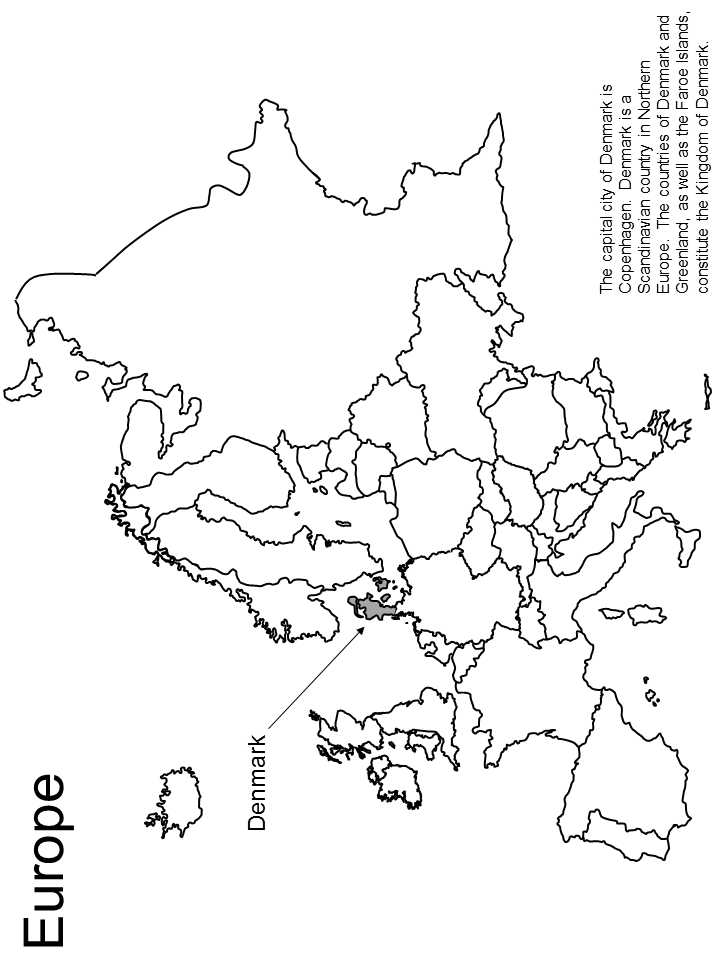 Denmark Map Coloring Pages