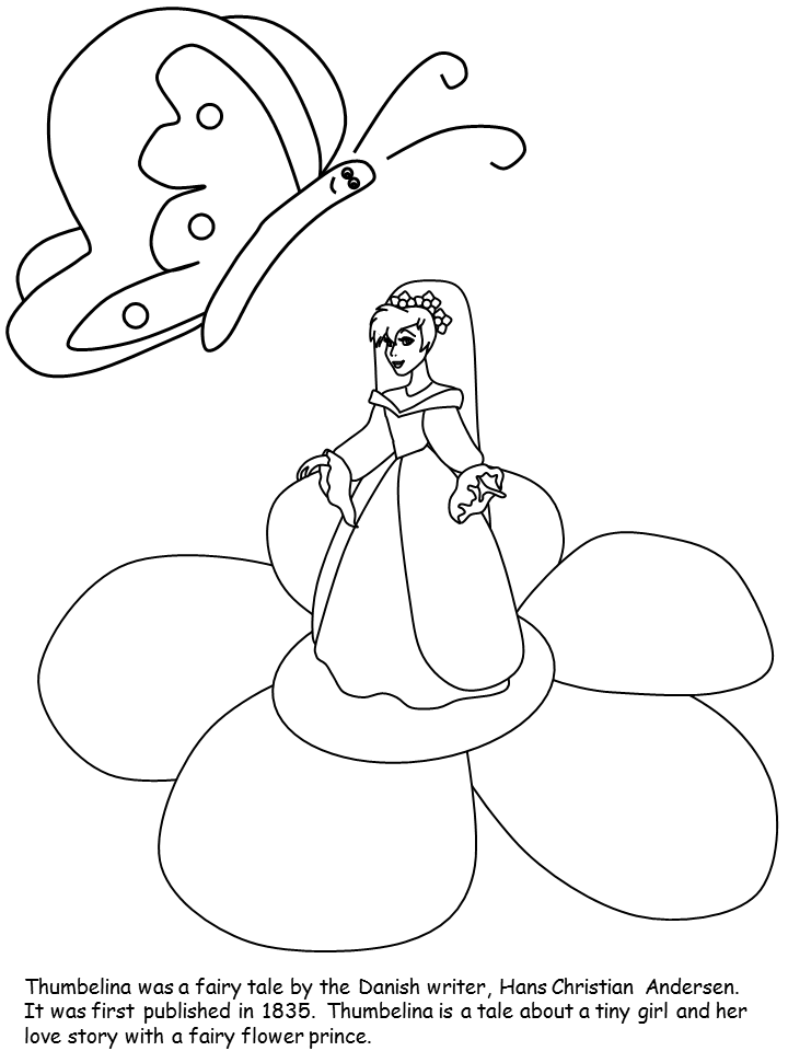 Denmark Thumbelina Countries Coloring Pages