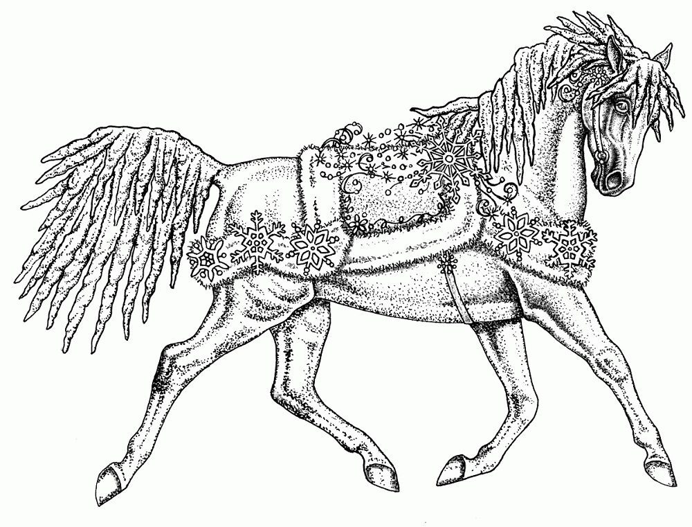 designed horse coloring pages
