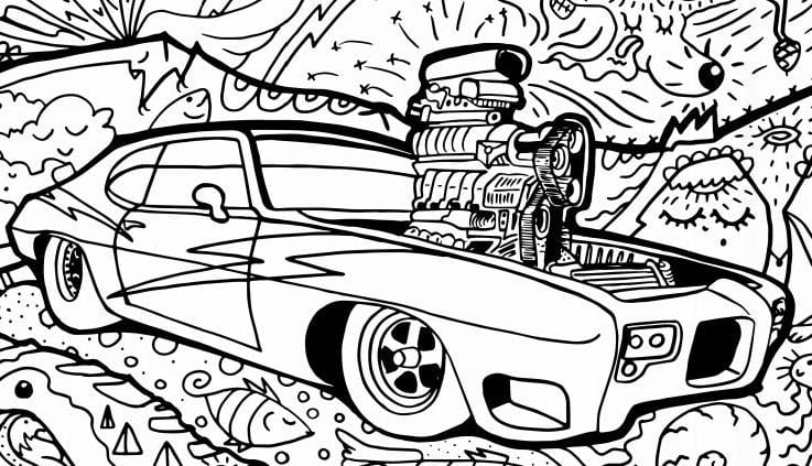 detailed car coloring pages for adults