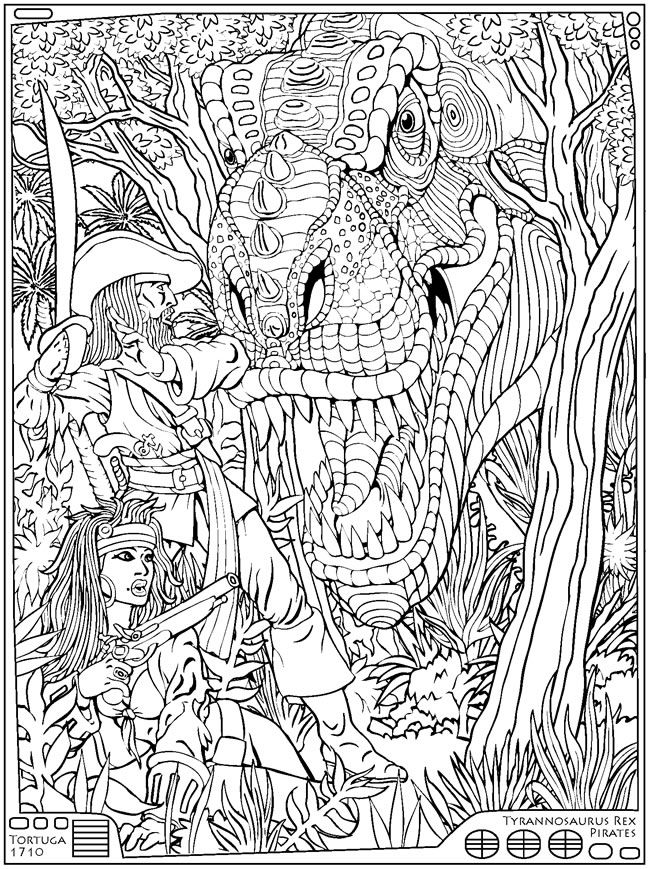 detailed dinosaur coloring pages