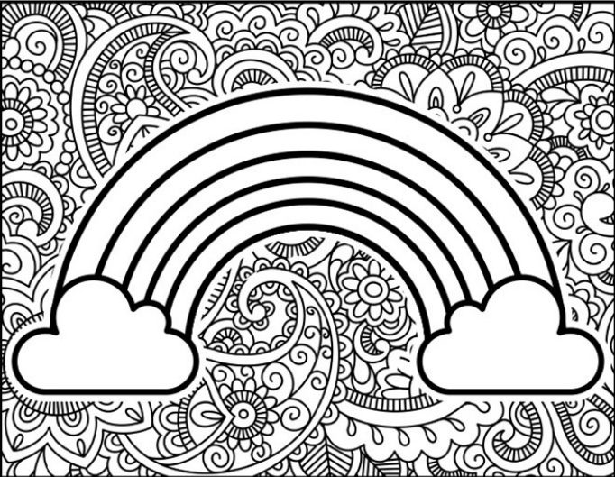 detailed rainbow coloring page