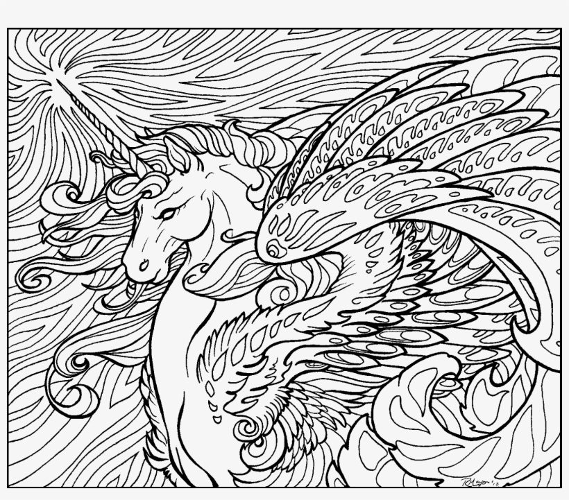 detailed unicorn coloring pages