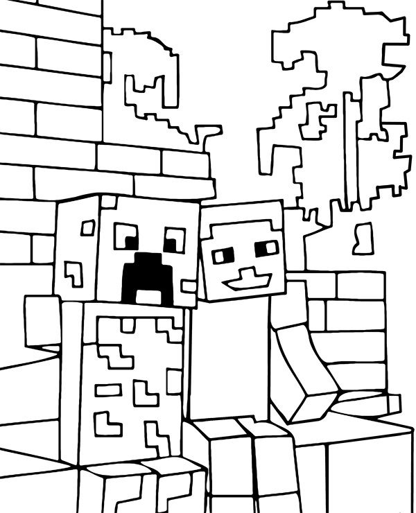 diary of a minecraft zombie coloring pages