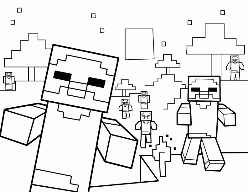 diary of a minecraft zombie minecraft coloring pages