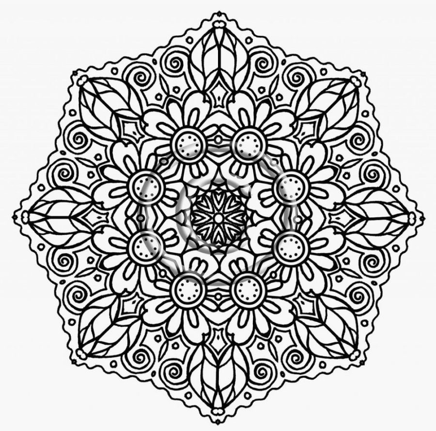 difficult flower coloring pages