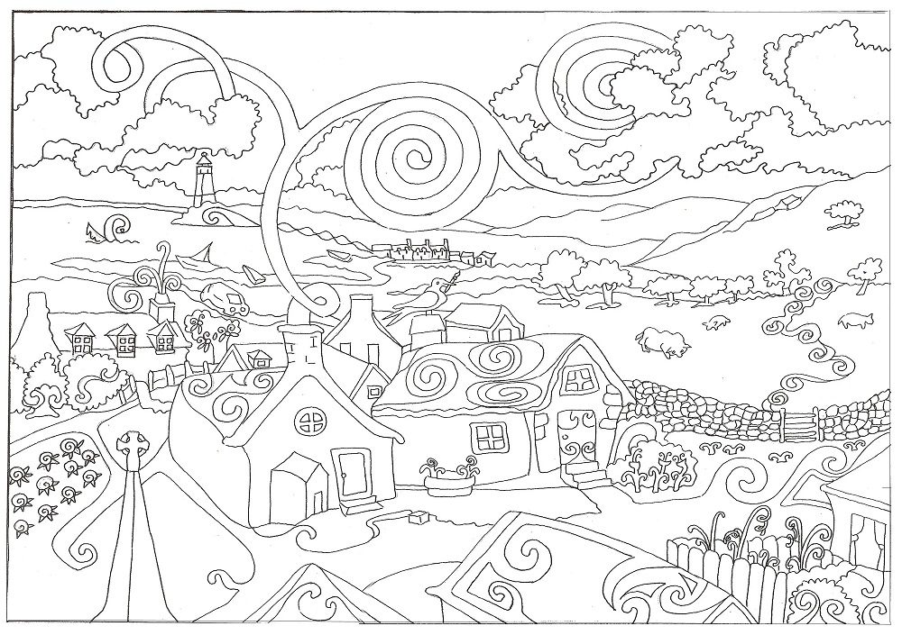 difficult winter coloring pages