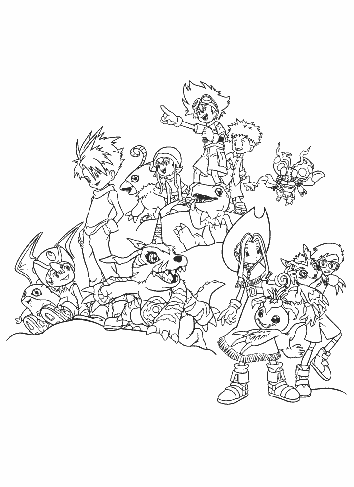 Digimon Cartoons Coloring Page