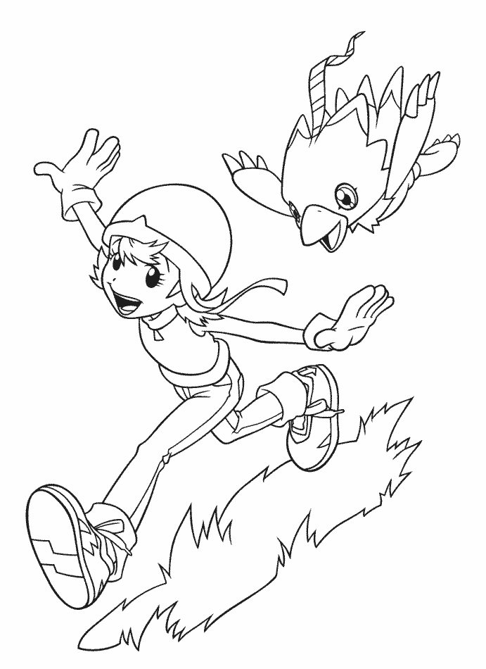 Digimon Cartoons Free Coloring Page