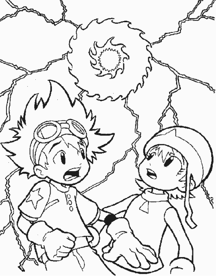 Digimon Cartoons Coloring Pages Free