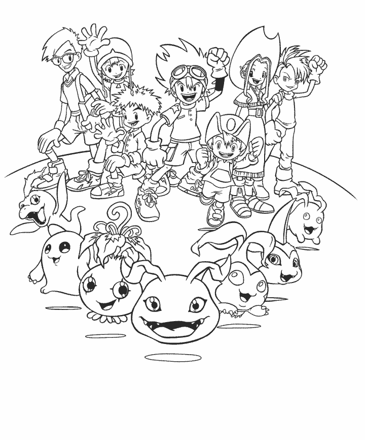 Digimon Cartoons Coloring Pages