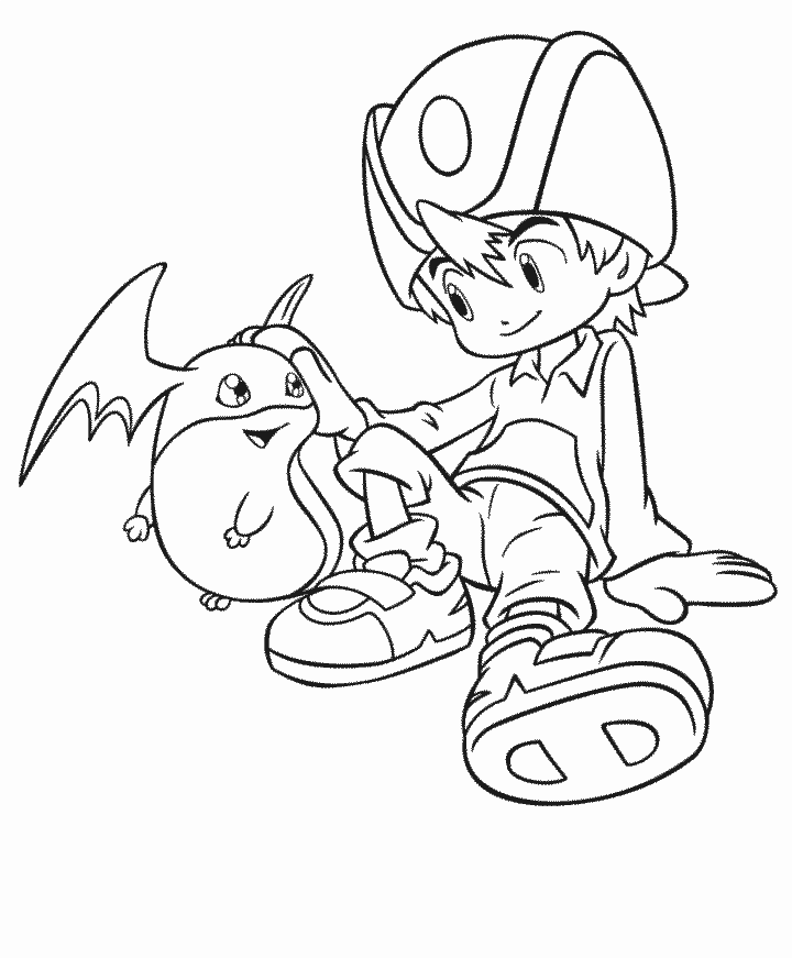 Free Digimon Cartoons Coloring Page