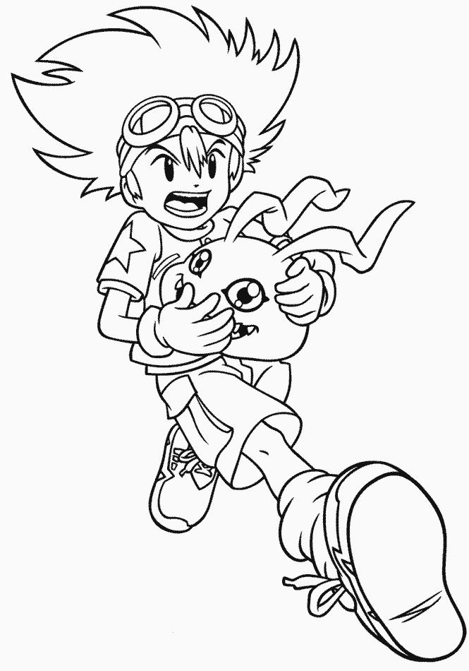For Kids Digimon Cartoons Coloring Page