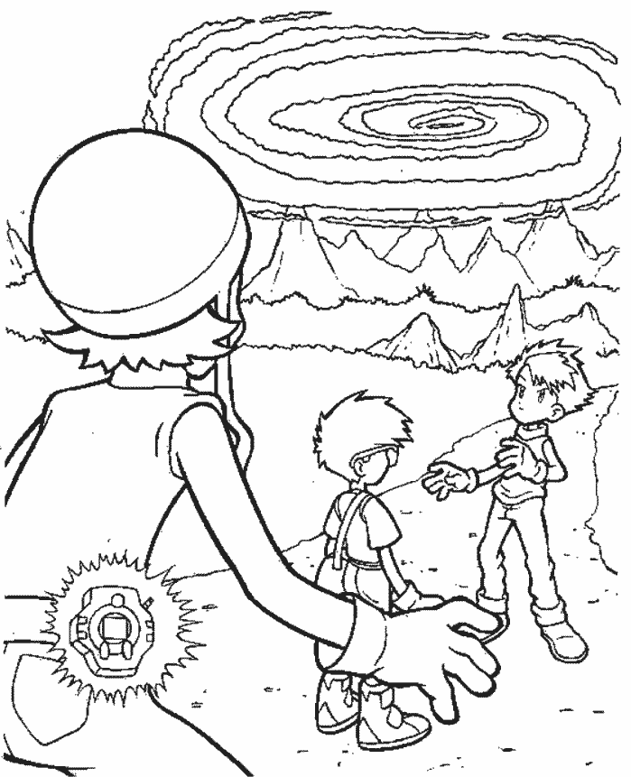 Digimon Cartoons Coloring Page For Kids