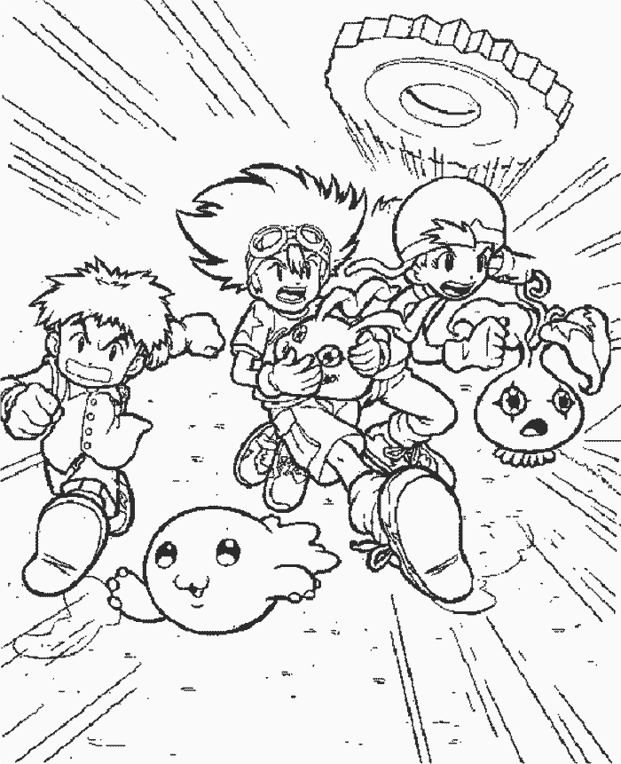 Digimon Cartoons Coloring Page Printable