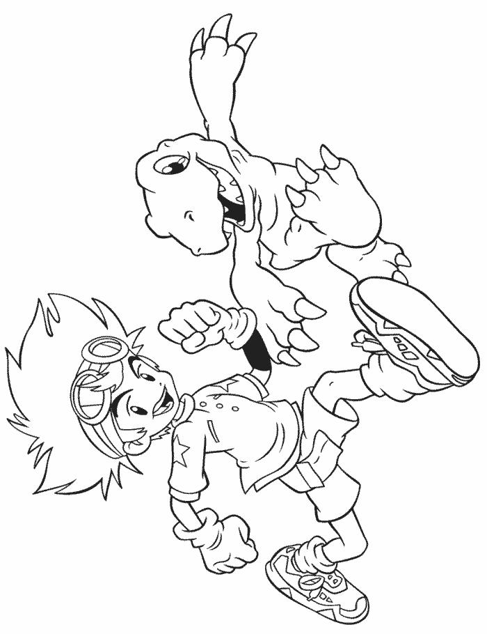 Digimon Cartoons For Kids Coloring Page