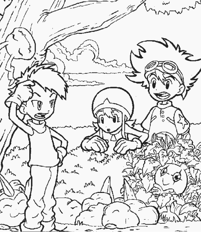 Digimon Cartoons Coloring Page Free
