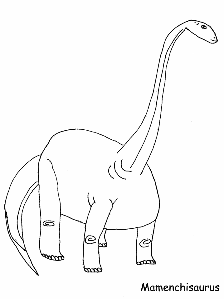 dinosaur coloring page long neck
