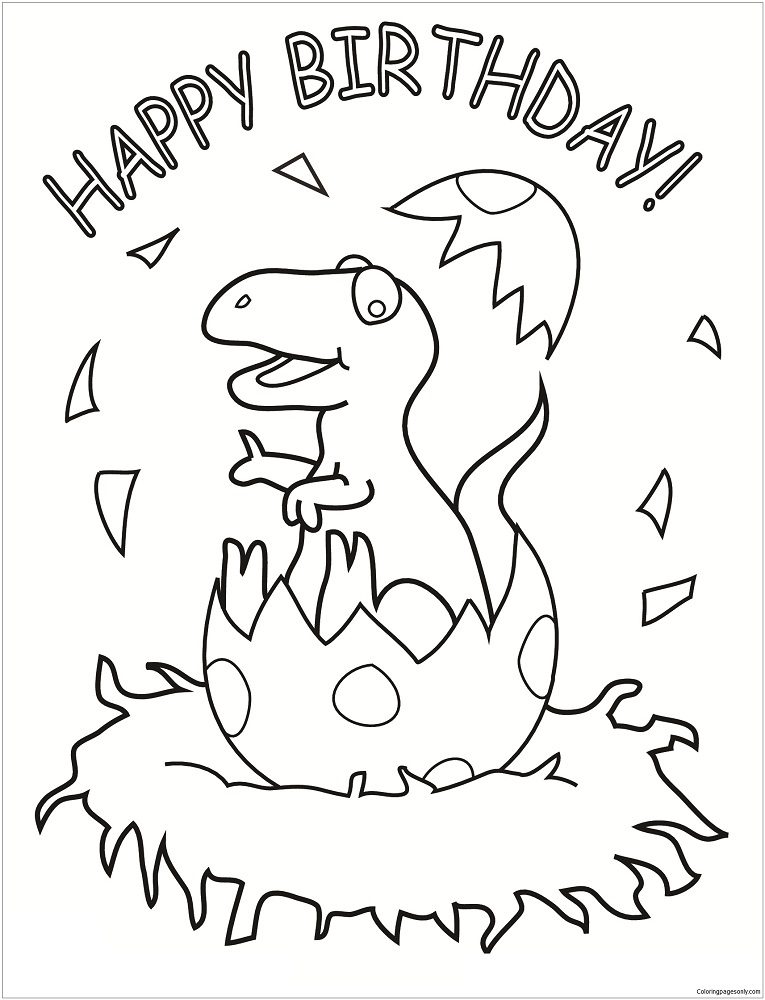 dinosaur birthday coloring pages