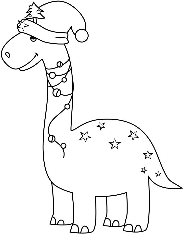 dinosaur christmas coloring pages