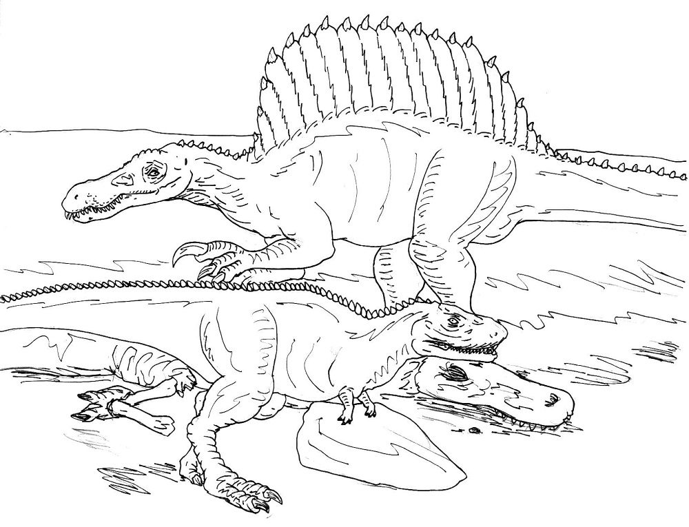 dinosaur coloring pages spinosaurus