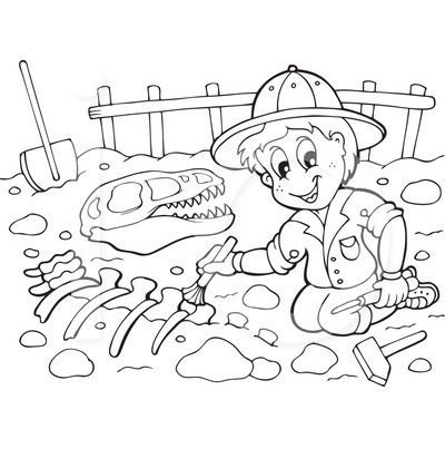 dinosaur fossil coloring pages