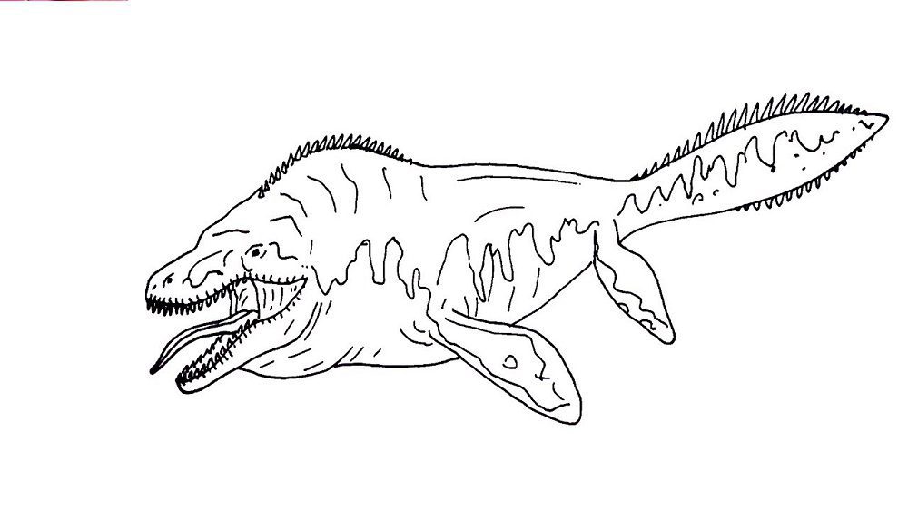 dinosaur in water coloring pages
