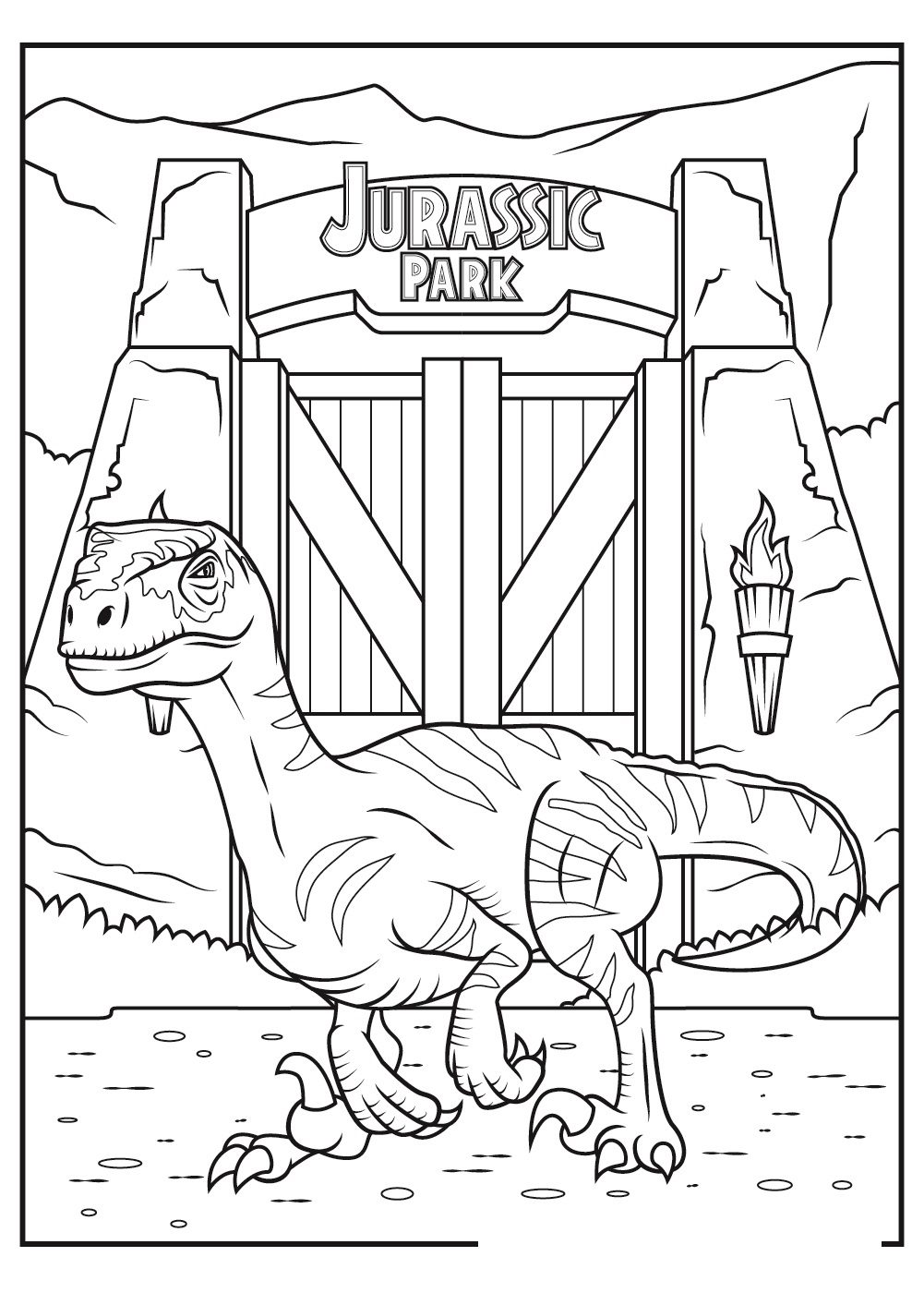 dinosaur jurassic world coloring pages