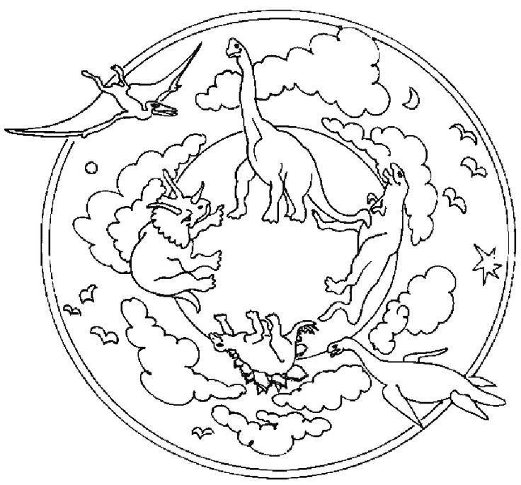 dinosaur mandala coloring pages