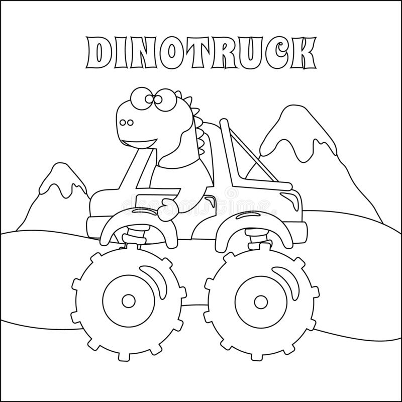 dinosaur monster truck coloring pages