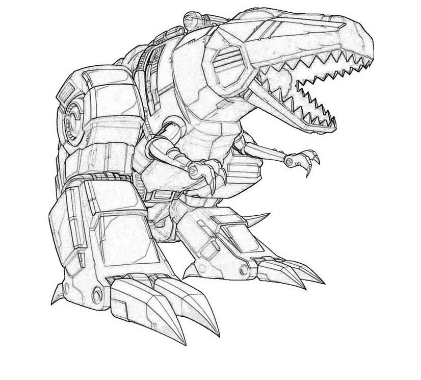 dinosaur robot coloring pages
