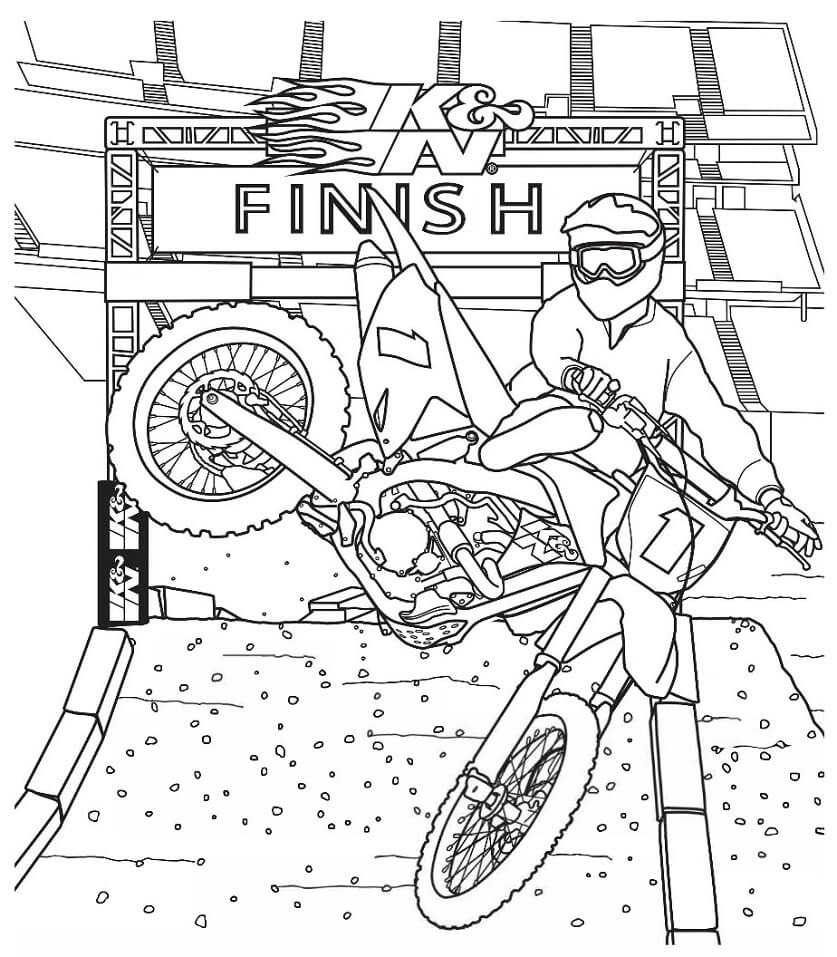 Dirt Bike Racing Coloring Pages