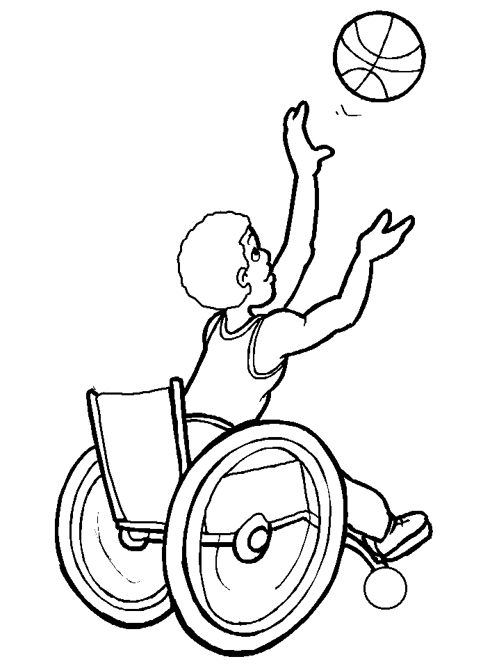 Paralympic Basketball Coloring Page
