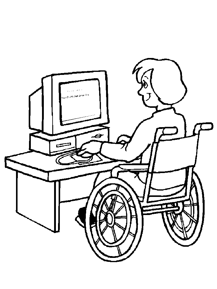 Programmer with Disability Coloring Pages